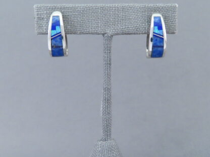 Lapis & Opal Inlay Earrings (‘Huggies’)