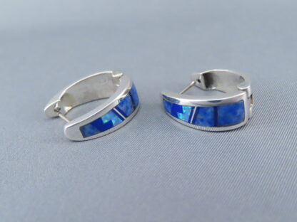Lapis & Opal Inlay Earrings (‘Huggies’)