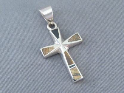 Multi-Stone Inlay Cross Pendant (smaller)