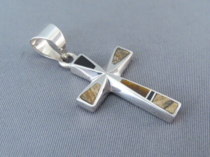 Multi-Stone Inlay Cross Pendant (smaller)