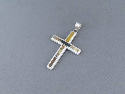 Multi-Stone Inlay Cross Pendant (Large)