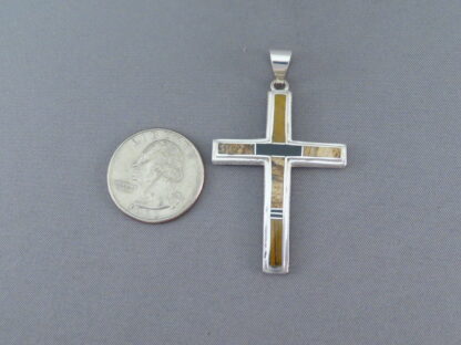 Multi-Stone Inlay Cross Pendant (Large)