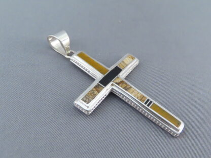 Multi-Stone Inlay Cross Pendant (Large)