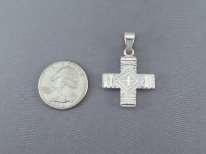 Multi-Stone Cross Pendant with Inlay