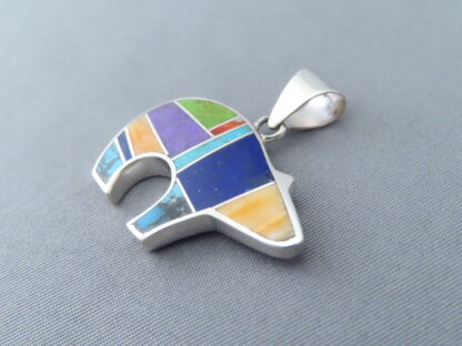 Inlaid Multi-Color BEAR Pendant (mid-size)