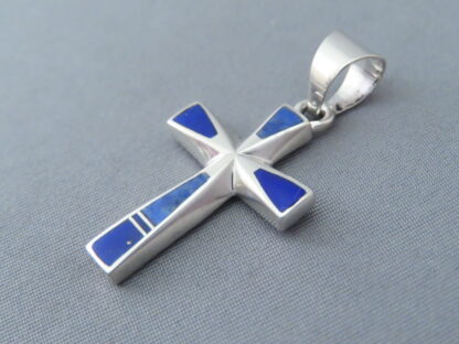 Lapis Inlay Cross Pendant