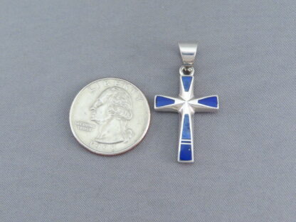 Lapis Inlay Cross Pendant