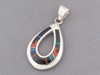 Black Jade & Opal & Turquoise Inlay Pendant