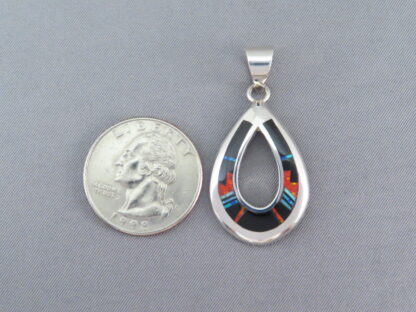 Black Jade & Opal & Turquoise Inlay Pendant