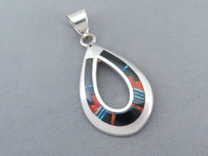 Black Jade & Opal & Turquoise Inlay Pendant