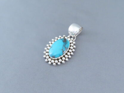 Bisbee Turquoise & Sterling Silver Pendant by Artie Yellowhorse