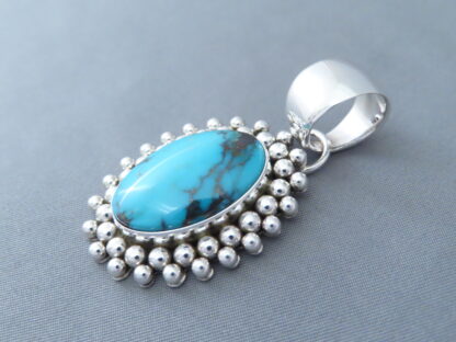 Bisbee Turquoise & Sterling Silver Pendant by Artie Yellowhorse