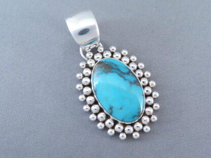 Bisbee Turquoise & Sterling Silver Pendant by Artie Yellowhorse