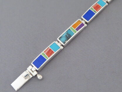Inlaid Multi-Color Link Bracelet