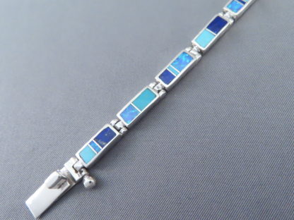Opal & Turquoise & Lapis Inlay Link Bracelet (more dainty)