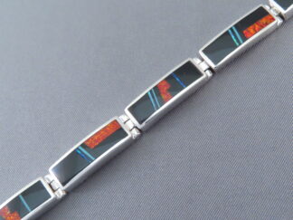 Multi-Stone Link Bracelet with Inlaid Opal & Turquoise