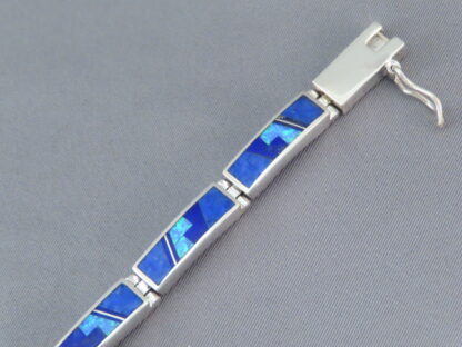 Lovely Lapis & Opal Inlay Link Bracelet