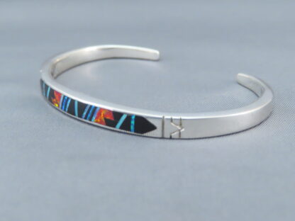 Multi-Stone Inlay Cuff Bracelet with Opal