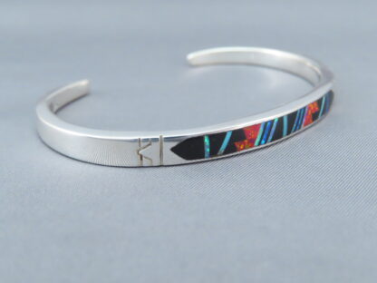 Multi-Stone Inlay Cuff Bracelet with Opal