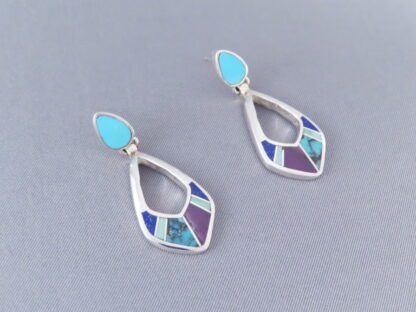 Inlaid Multi-Stone Earrings