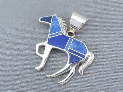 Lapis Inlay Horse Pendant (Larger)