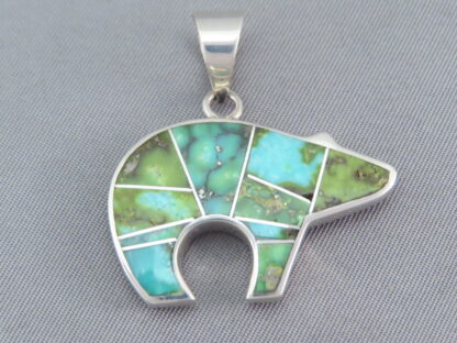 Bear Pendant with Sonoran Gold Turquoise Inlay