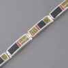 Multi-Stone Inlay Link Bracelet featuring Coral