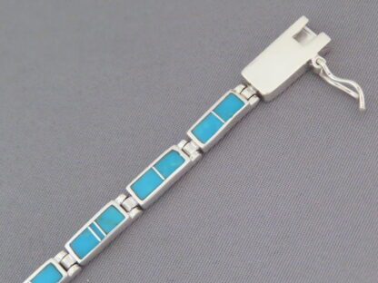 Turquoise Inlay Link Bracelet (more dainty)