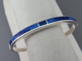 Lovely Inlay Bracelet Cuff with Lapis & Opal