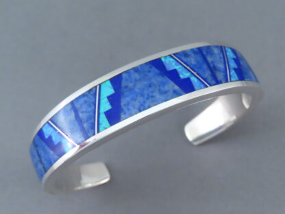 Lovely Inlay Cuff Bracelet with Lapis & Opal