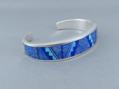 Lovely Inlay Cuff Bracelet with Lapis & Opal