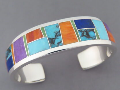 Inlaid Multi-Color Cuff Bracelet