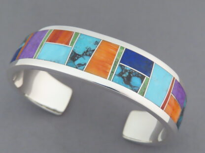 Inlaid Multi-Color Cuff Bracelet