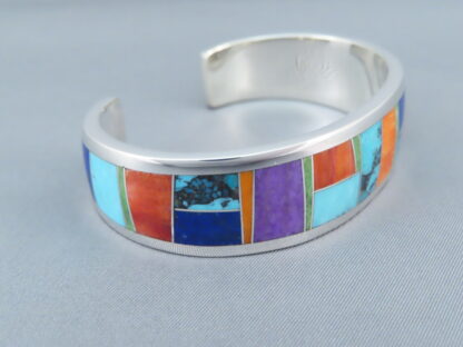 Inlaid Multi-Color Cuff Bracelet
