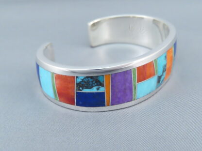 Inlaid Multi-Color Cuff Bracelet