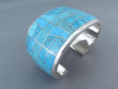 Turquoise Inlay Bracelet Cuff (Wide)