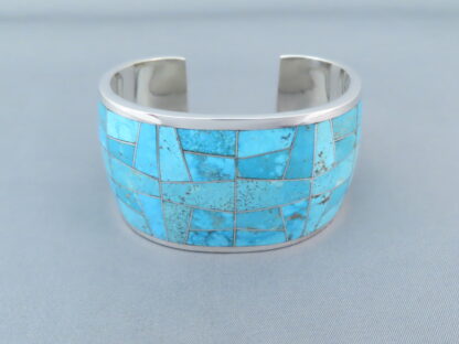 Turquoise Inlay Bracelet Cuff (Wide)