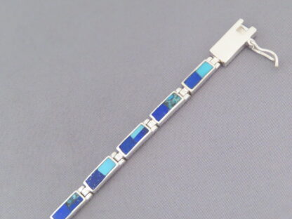 Turquoise and Lapis Inlay Link Bracelet (smaller)