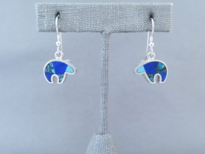 Turquoise & Lapis Inlay Earrings (Bears)