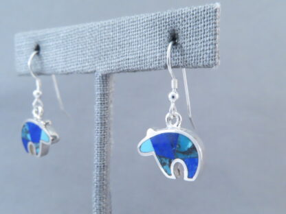 Turquoise & Lapis Inlay Earrings (Bears)