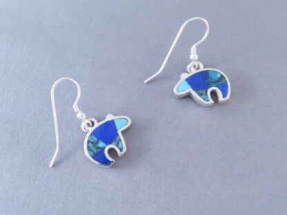Turquoise & Lapis Inlay Earrings (Bears)