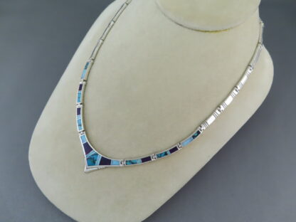 Inlaid Necklace with Turquoise & Opal & Sugilite