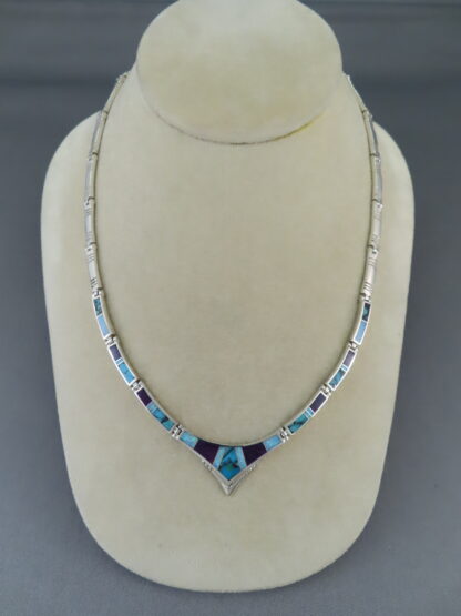 Inlaid Necklace with Turquoise & Opal & Sugilite