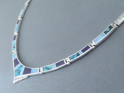 Inlaid Necklace with Turquoise & Opal & Sugilite