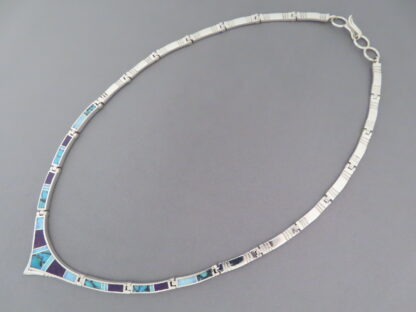Inlaid Necklace with Turquoise & Opal & Sugilite