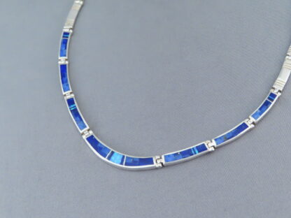 LOVELY Inlay Necklace with Lapis & Opal