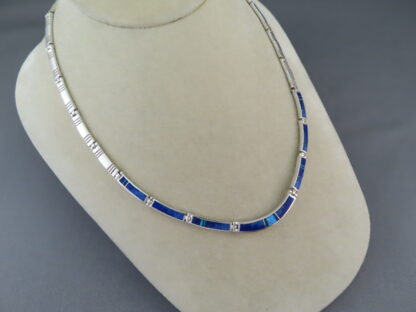 LOVELY Inlay Necklace with Lapis & Opal