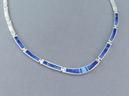 LOVELY Inlay Necklace with Lapis & Opal