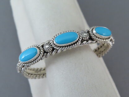 Artie Yellowhorse 3-Stone Sleeping Beauty Turquoise Bracelet