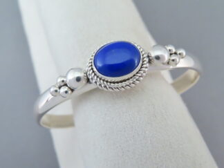 Dainty Cuff Bracelet with Lapis by Native American Navajo Indian jewelry artist, Artie Yellowhorse FOR SALE $295-